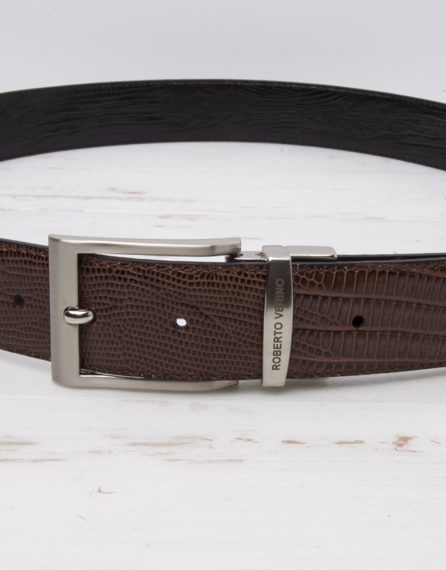 Reversible dress belt brown/black