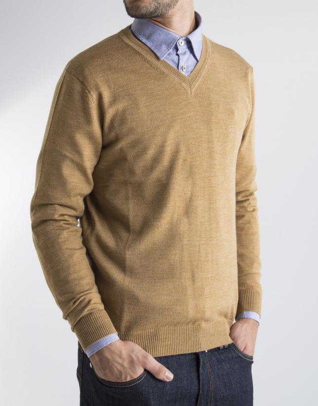 Mustard basic knit sweater 