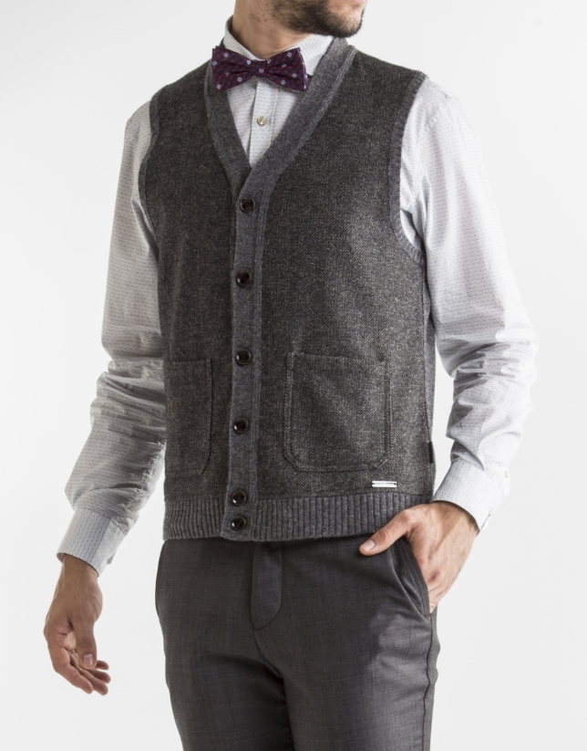 Grey knit vest