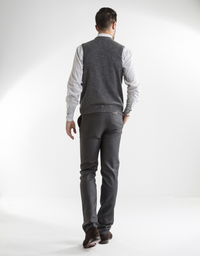 Grey knit vest