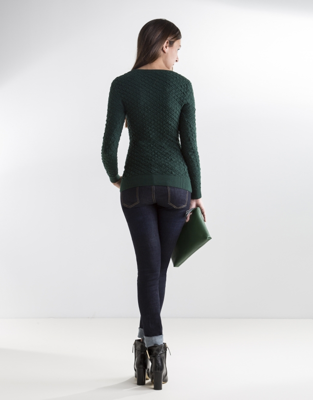 Green knit sweater