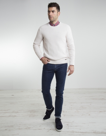 Ivory square neck sweater