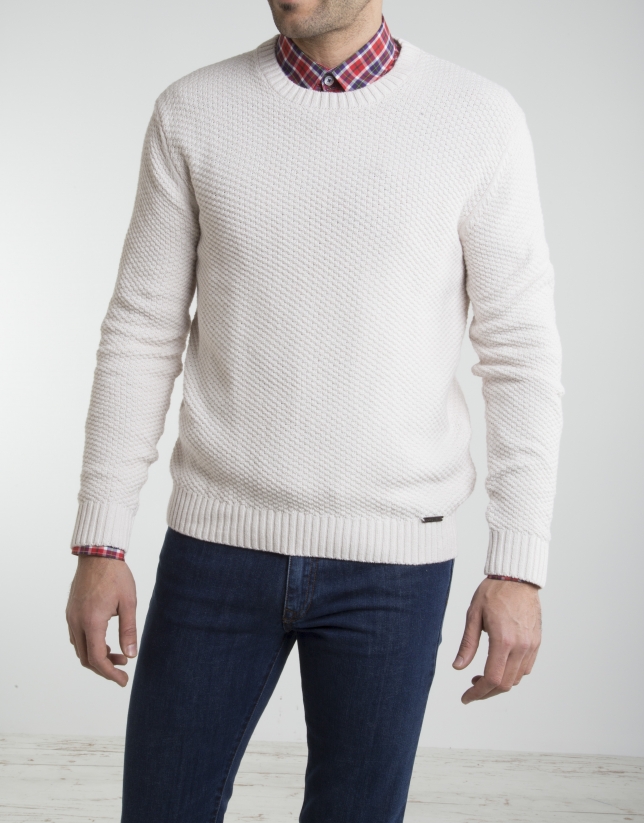 Ivory square neck sweater