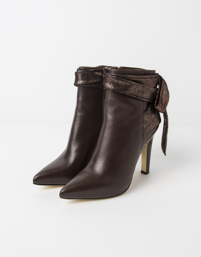 Brown leather BUDAPEST ankle boot