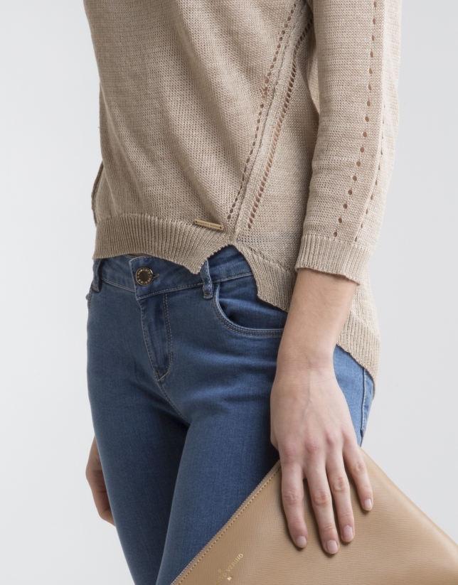 Camel knit sweater