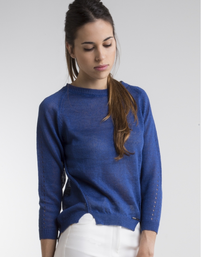 Blue knit sweater