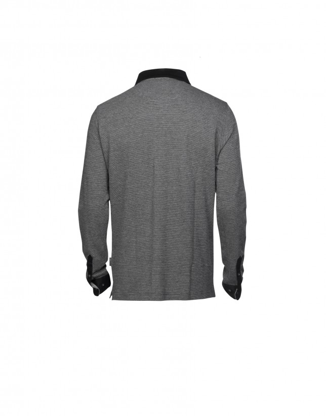 Mix grey and black polo shirt