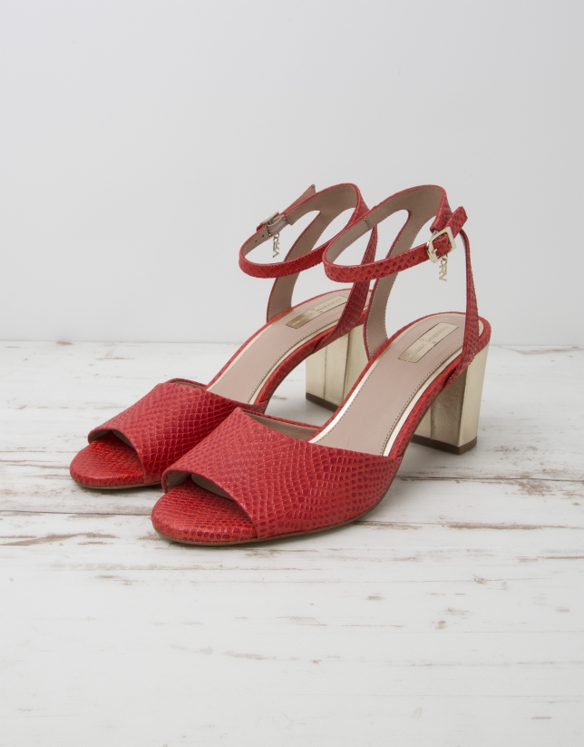 Red cowhide L.A. sandals
