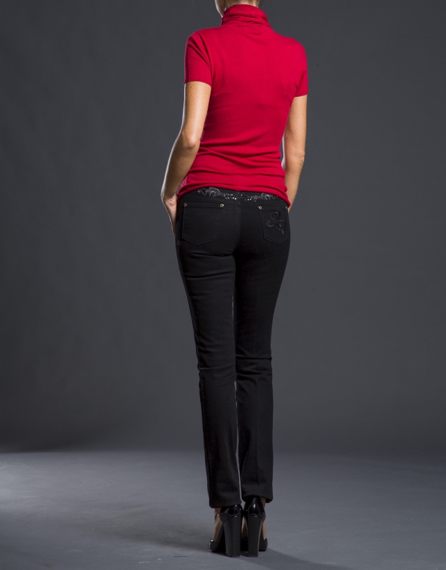 Black jeans with design on back