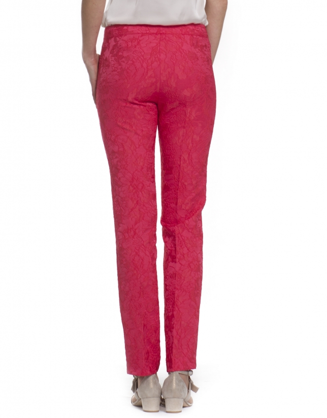 Pants in coral flowers