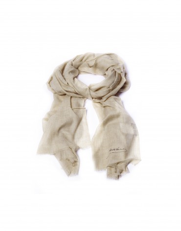 Fringed beige scarf