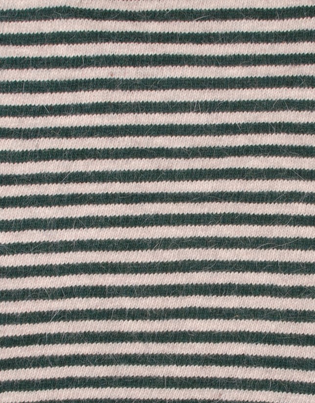 Green and cream striped scarf