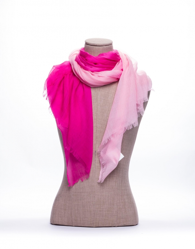 Foulard bicolor tonos rosas