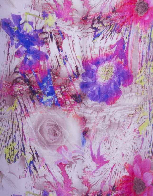 Foulard estampado floral multicolor
