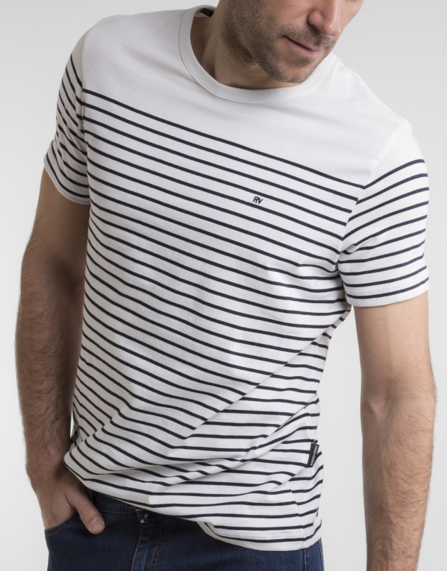 Navy blue striped top