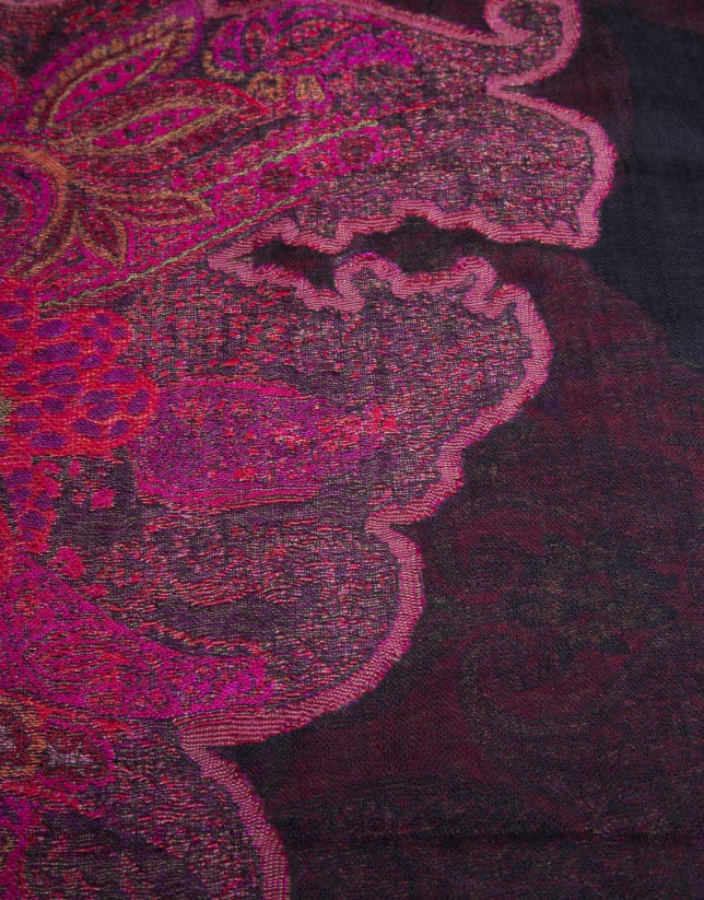 Cashmere print jacquard foulard 