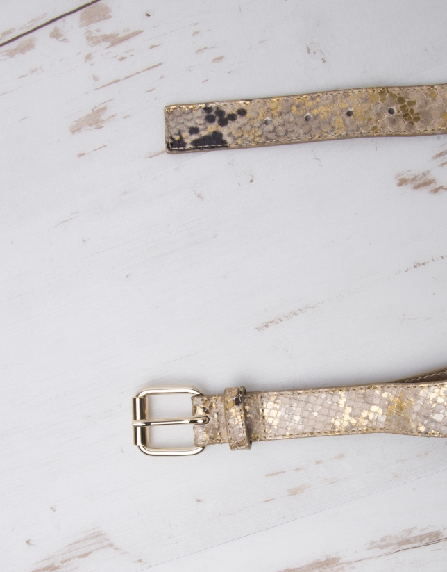 Gold snakeskin belt