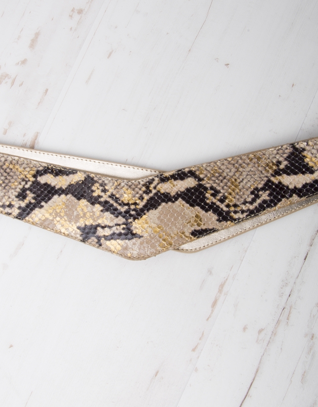 Gold snakeskin belt