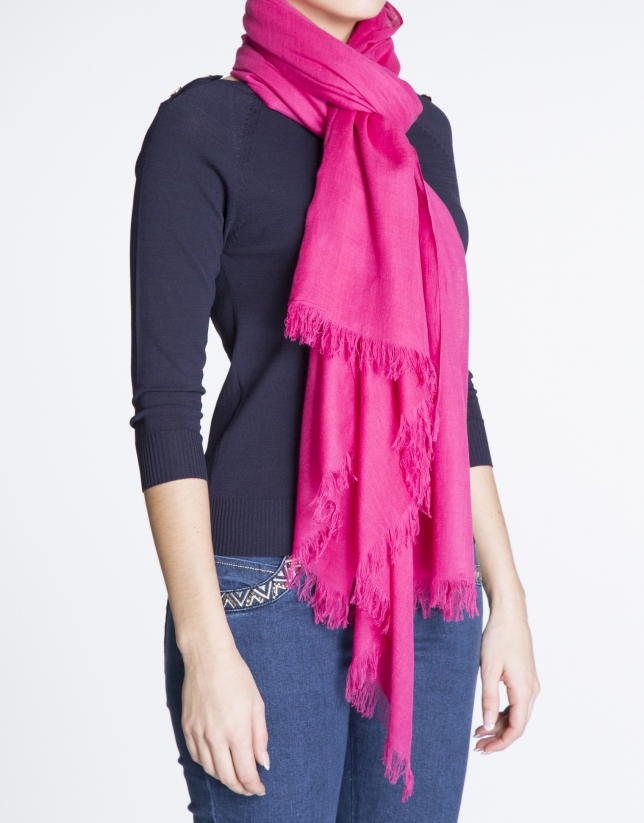 Plain fuchsia scarf