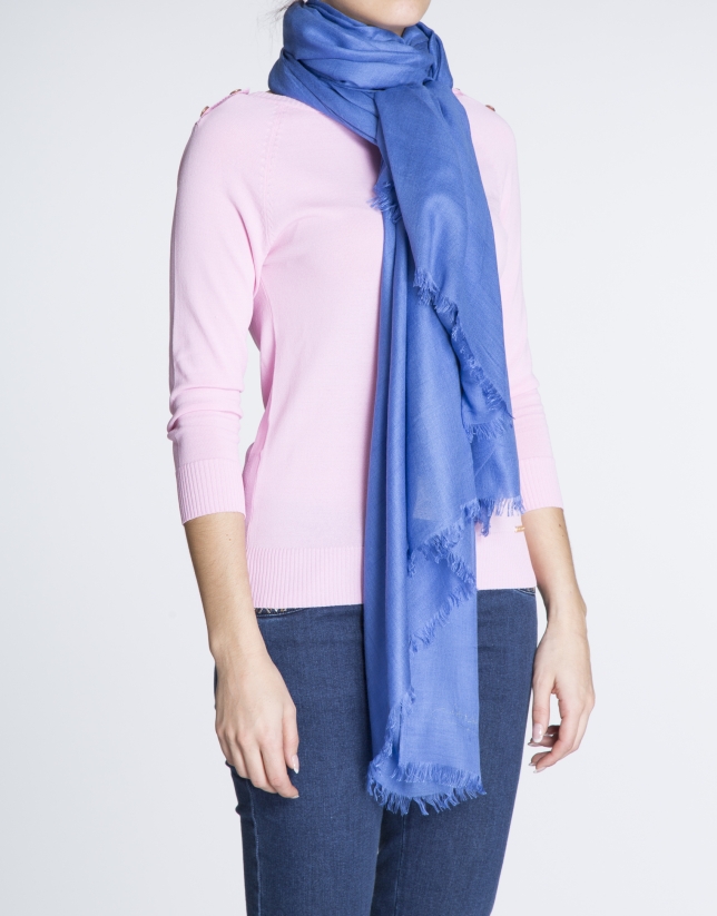 Plain blue scarf