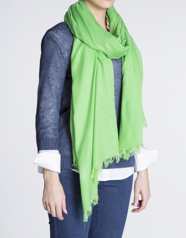 Plain green scarf