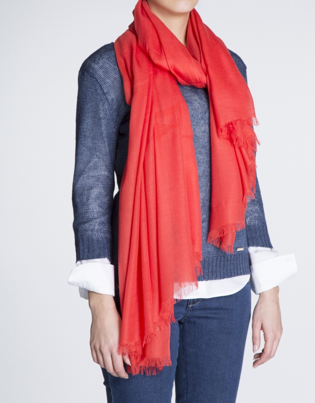 Plain red scarf