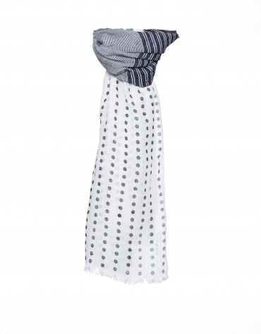 Navy blue dotted scarf