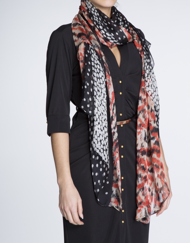 Dotted print scarf