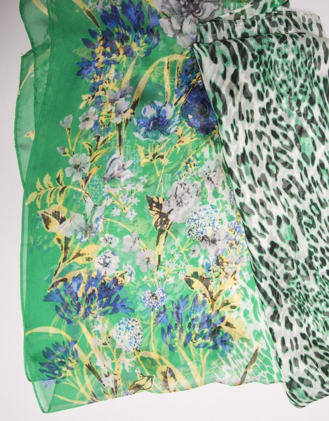 Green print scarf