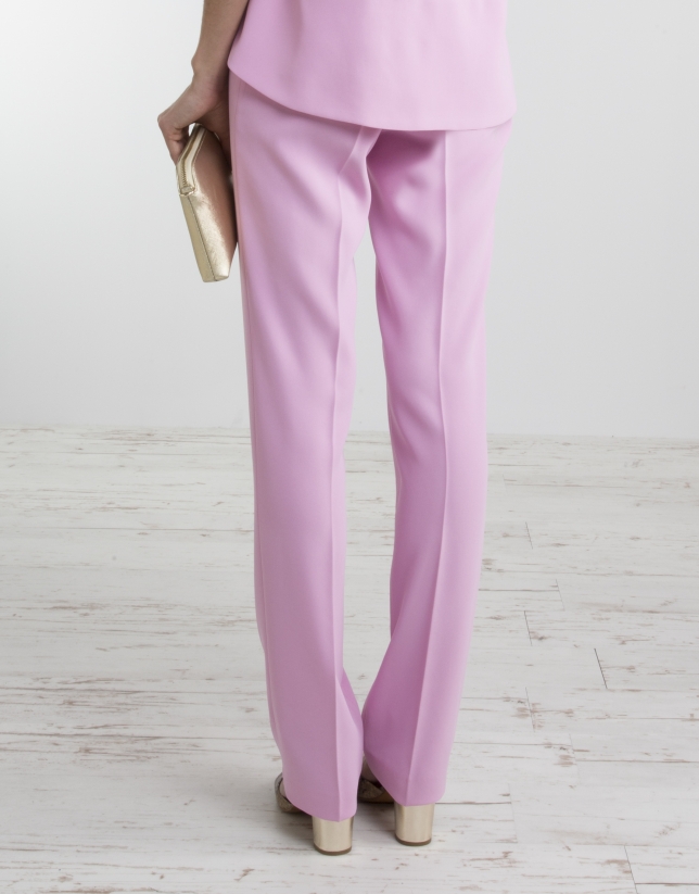 Pink pants with wide waist