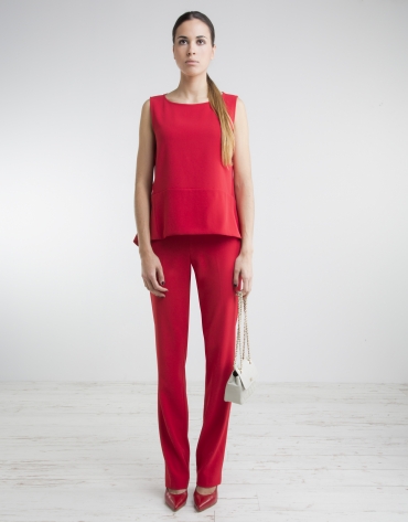 Red pants with wide waist