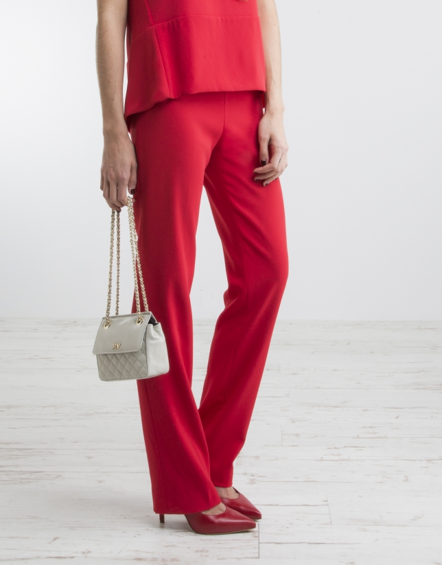 Red pants with wide waist
