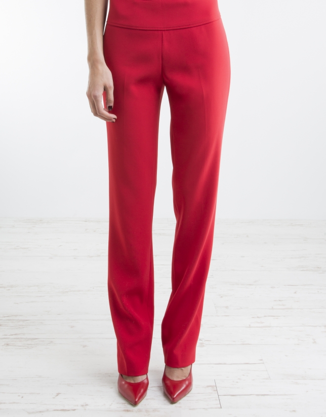 Pantalón cintura ancha rojo