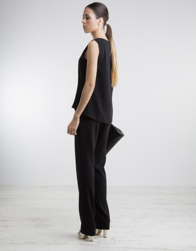 Black pants with wide waist