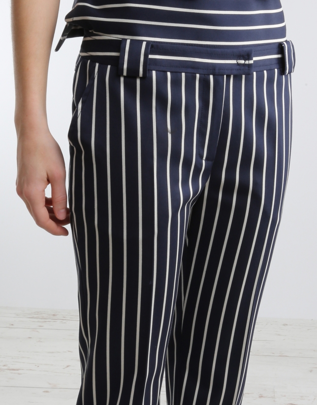 Navy blue/white striped pants