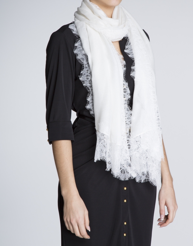 White lace scarf