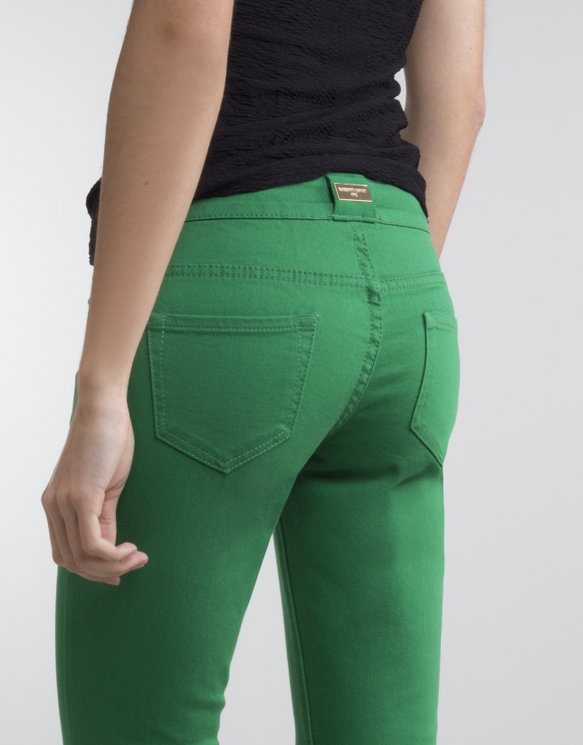 Green stretch pants