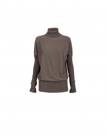 Taupe roll collar pullover