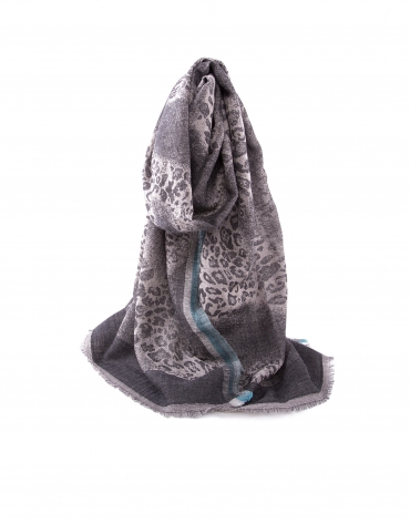 Gray animal print scarf 