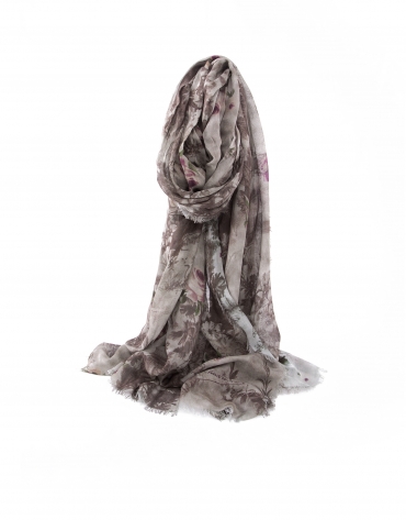 Purple jacquard scarf