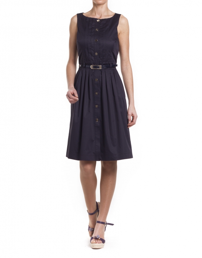 Navy dress with front opening