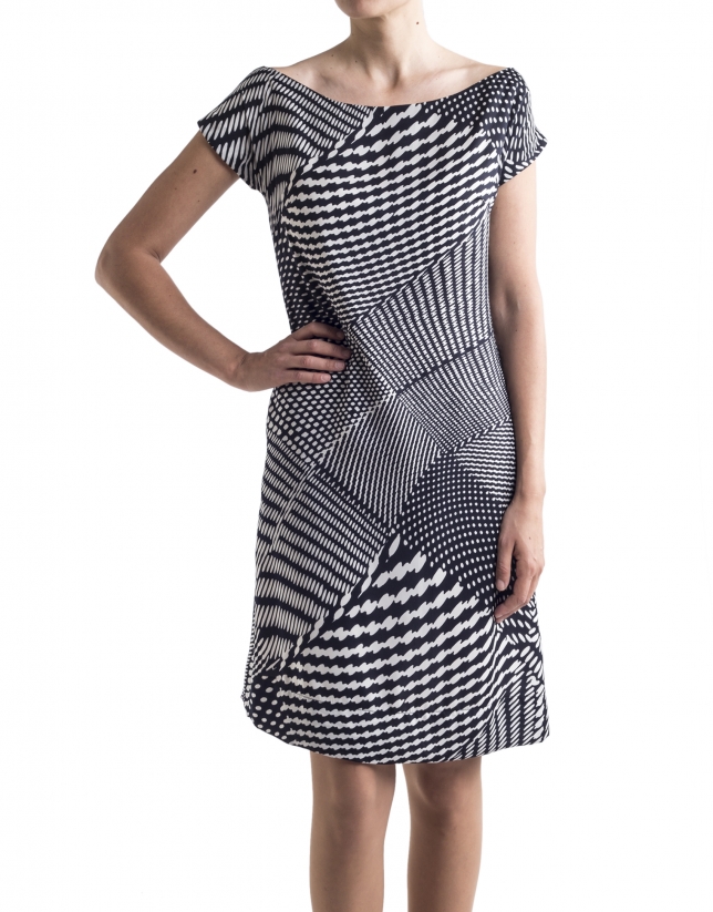 Geometric print sheath dress