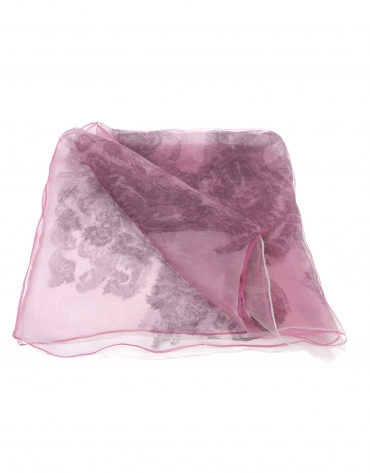 Fuchsia print silk scarf