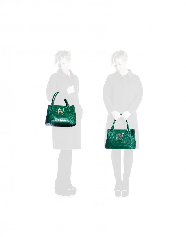 Medium size green tote bag