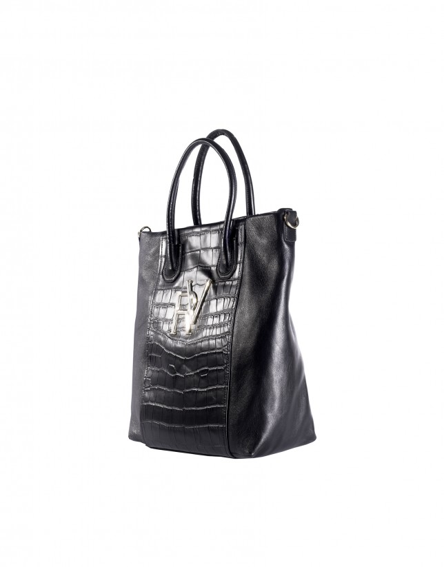Oversized shopping bag black combined 