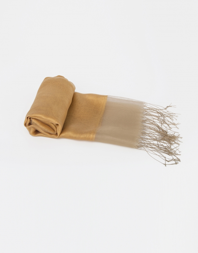 Plain mustard silk scarf