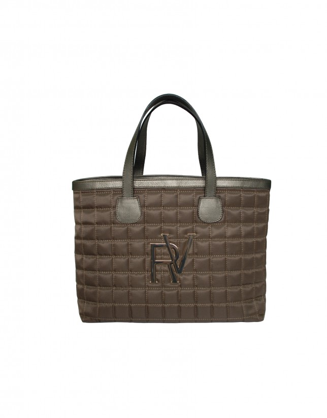 Brown shopping quilted bag