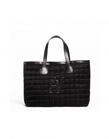 Black shopping quilted bag  