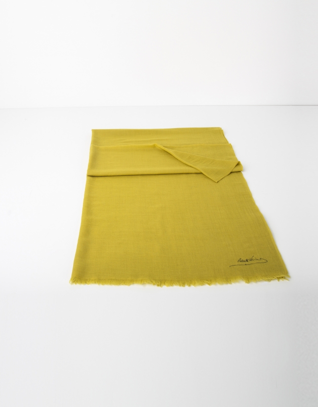 Plain mustard wool scarf