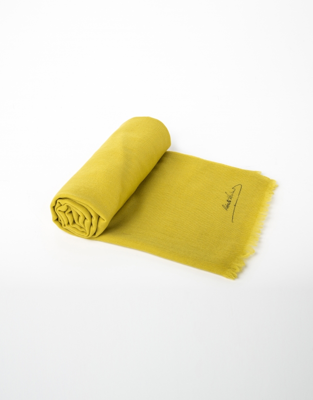 Plain mustard wool scarf